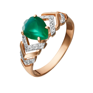 Damenring aus Rotgold 585° mit Zirkonia 