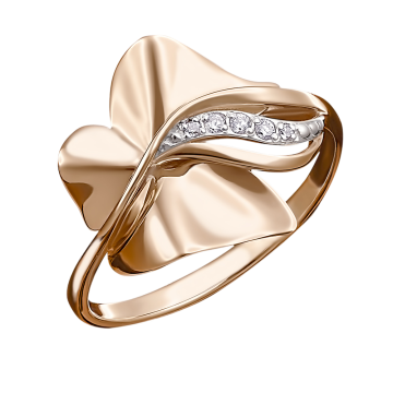 Damenring aus Rotgold 585° mit Zirkonia 