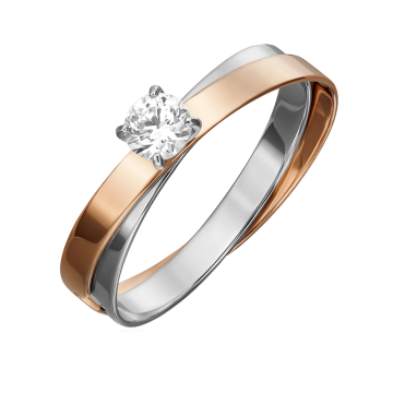 Damenring aus Rot/ Weißgold 585° mit Zirkonia 