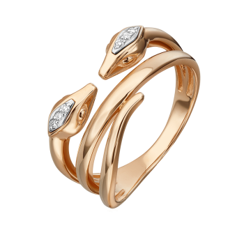 Кольцо из красного и белого золота 585 пробы с бриллиантами 