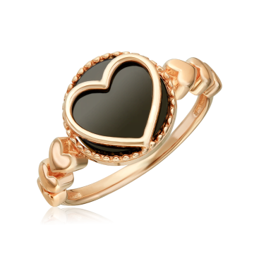 Damenring aus Rotgold 585° mit Onyx 