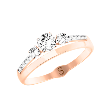 Damenring aus Rotgold 585° mit Zirkonia 