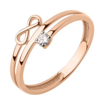 Damenring aus Rotgold 585° mit Zirkonia 