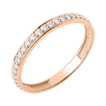 Damenring aus Rotgold 585° mit Zirkonia 