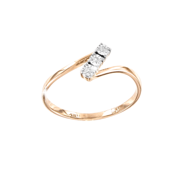 Кольцо из красного золота 585 пробы с бриллиантами 