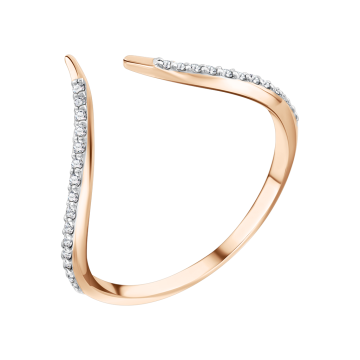 Кольцо из красного золота 585 пробы с бриллиантами 