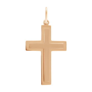 Cross from red gold of 585 assay value 
