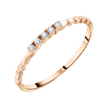 Damenring aus Rotgold 585° mit Zirkonia 