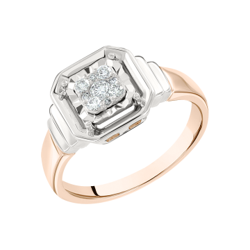 Damenring aus Rot/ Weißgold 585° mit Brillanten 