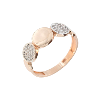 Damenring aus Rotgold 585° mit Zirkonia 