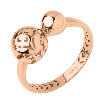 Lady´s ring in red gold of 585 assay value 