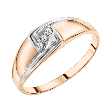 Damenring aus Rot/ Weißgold 585° mit Brillanten 