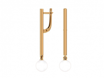 Ohrringe aus Rotgold 585° mit echte Perlen 