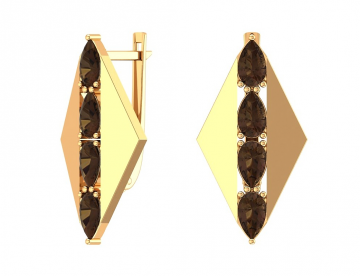 Ohrringe aus Rotgold 585° mit Rauchtopas 