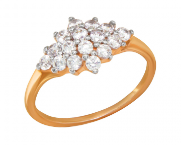 Damenring aus Rotgold 585° mit Zirkonia 