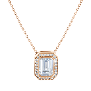 Kette aus Rotgold 585°mit Anhänger/ Zirkonia 