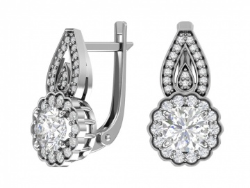 Silver earrings with zirconia 