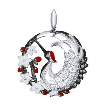 Anhänger 925er Sterling Silber mit Zirkonia und Emaille 