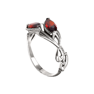 Damenring aus 925er Sterling Silber mit Granat 