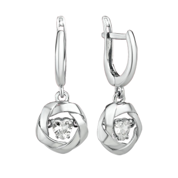 Ohrhänger aus 925er Sterling Silber mit tanzende Zirkonias 