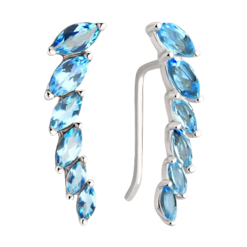 Ohrhänger aus 925er Sterling Silber mit blau Topas 