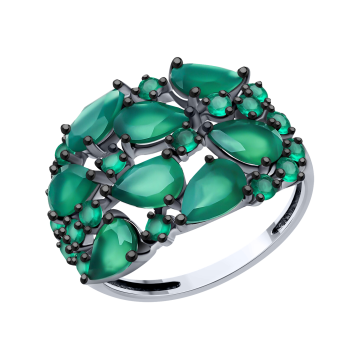 Damen-ring aus 925er Sterling Silber mit Achat 