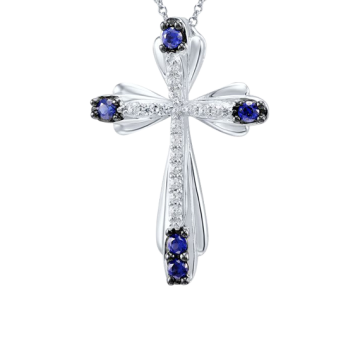 Kreuz Anhänger - 925er Sterling Silber mit Zirkonia 