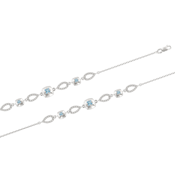 Armband aus 925er Sterling Silber mit Topas und Zirkonia, 