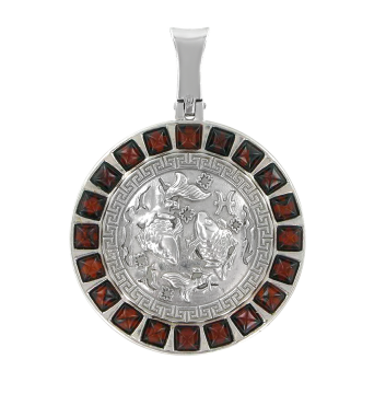 Anhänger Sternzeichen Fische aus 925er Sterling Silber mit echtem Bernstein 