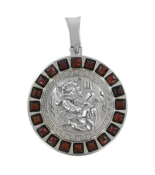 Anhänger Sternzeichen "Skorpion" aus 925er Sterling Silber mit echtem Bernstein 