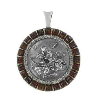 Anhänger Sternzeichen "Schütze" aus 925er Sterling Silber mit echtem Bernstein 