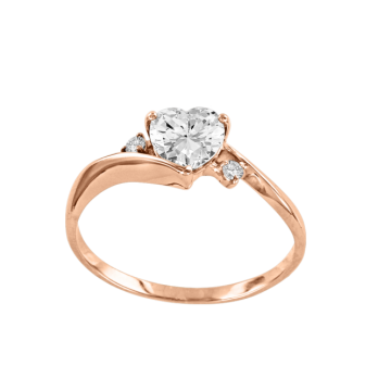 Damenring aus Rotgold 585° mit Zirkonia 