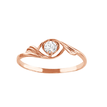 Damenring aus Rotgold 585° mit Zirkonia 