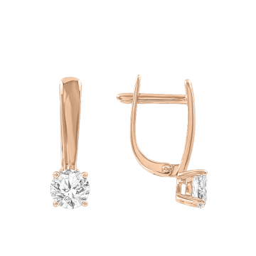 Ohrhänger aus Rotgold 585° mit Zirkonia 