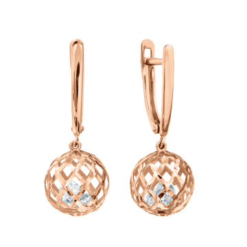 Ohrhänger aus Rotgold 585° mit Zirkonia 