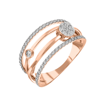 Damenring aus Rotgold 585° mit Zirkonia 