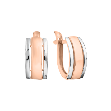 Серьги из красного и белого золота 585 пробы 