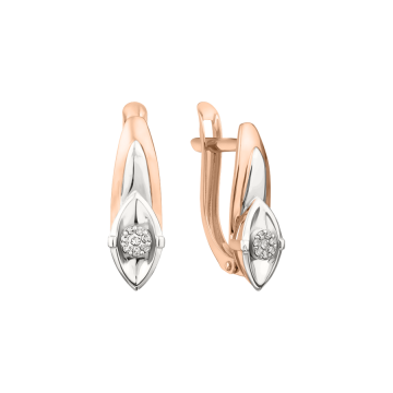 Ohrringe aus Rot/ Weißgold 585° mit Brillanten 