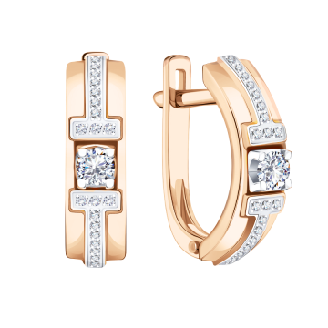 Ohrringe aus Rotgold 585° mit Brillanten 