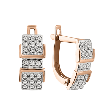 Ohrringe aus Rotgold 585° mit Brillanten 