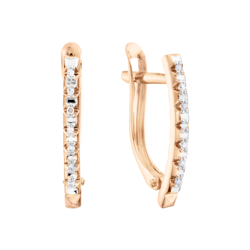 Ohrringe aus Rotgold 585° mit Brillanten 