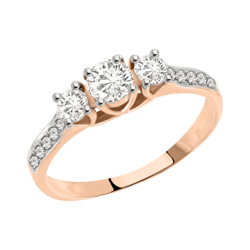 Damenring aus Rotgold 585° mit Zirkonia 