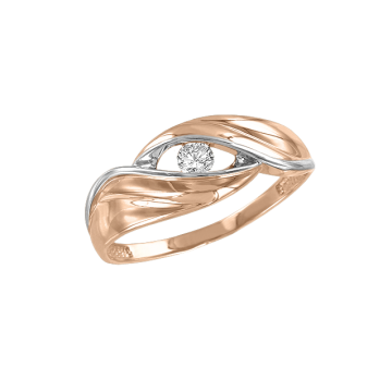 Damenring aus Rotgold 585° mit Zirkonia 