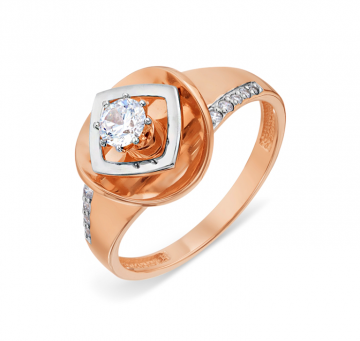 Damenring aus Rotgold 585° mit Zirkonia 