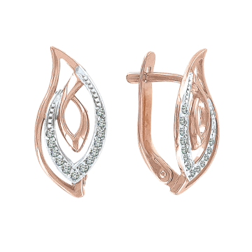 Ohrhänger aus Rotgold 585° mit Zirkonia 