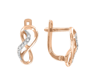 Kinder Ohrringe aus Rotgold 585° mit Zirkonia 