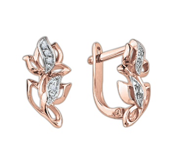 Ohrhänger aus Rotgold 585° mit Zirkonia 