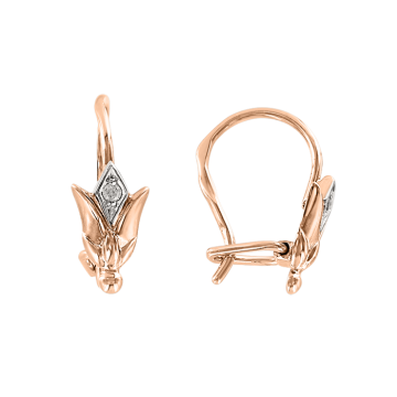 Kinder Ohrringe aus Rotgold 585° mit Zirkonia 