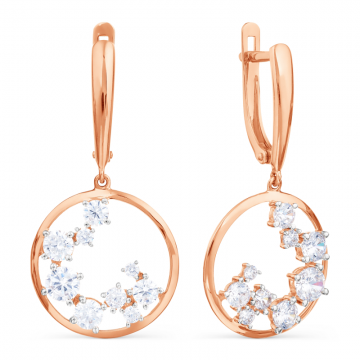 Ohrhänger aus Rotgold 585° mit Zirkonia 