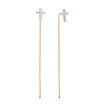 Ohrhänger als Durchzieher mit Zirkonia 